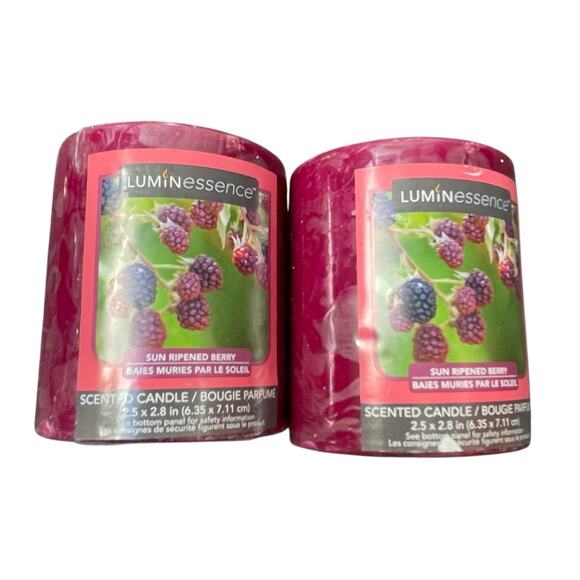 Luminessence Sun Ripened Berry Scented Candle 7oz Hostess Holiday Gift Lot of 2 - Picture 7 of 9